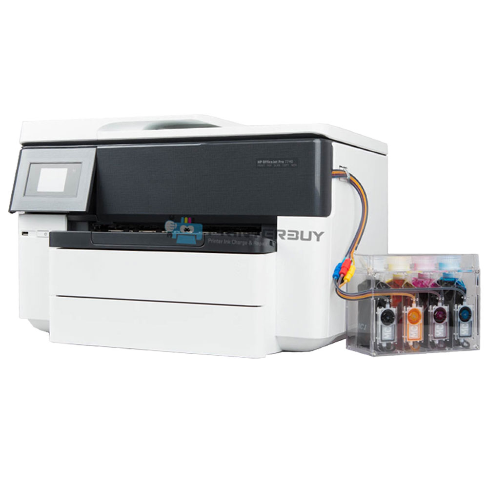 HP 오피스젯 프로 7740 무한잉크 프린터 팩스 A3 복합기 2단 트레이 800 공급기 포함